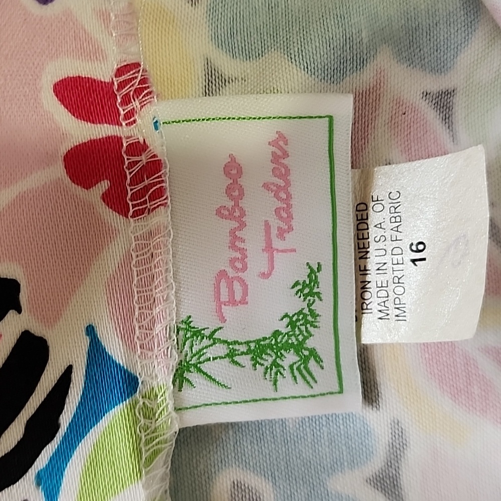 BAMBOO TRADERS SKORT Tropical Floral Bird Print 16 Back Zipper,Slits,Tennis,Golf - Picture 2 of 9